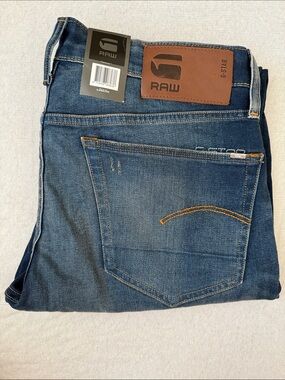 G-Star RAW 3301 Straight Stretch Jeans W34 L32 Dark Wash Men’s